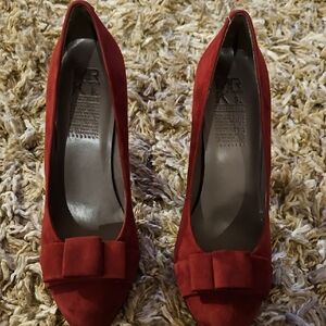Elegant Red Suede Women's Shoes